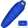 ALPIDEX Sacco a Pelo a Mummia 225 x 80 cm 4 Stagioni Ultraleggero Estivo Trekking Alpinismo Invernale, Colore:nero, Cerniera:manca