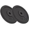 vidaXL 2X Dischi per Pesi 2x10 kg in Ghisa Disco Bilanciere Pesi Massa Muscolare