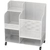 rockible Organizzatore per Attrezzature da Fitness, Portaoggetti con Ruote, Carrello Multiuso Versatile, Organizer per Garage per Palestra Domestica, Garage.., Bianco