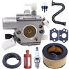 LIWaaGe Kit di manutenzione del carburatore for motoseghe MS251C, MS231, MS251 C-BE e MS241, inclusa pompa di avviamento e aria. 1143 120 0641 WTF-9