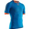 X-BIONIC The Trick 4.0 Run Shirt Short Sleeve Men Shirt, Uomo, Teal Blue/Kurkuma Orange, S