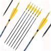 ACCMOS 6 pz Frecce da Caccia, Spine 250 300 350 400 500 600 700 800 ID 6,2 mm con Giallo Termoretraibile Sticker, per Arco Ricurvo Arco Compound Tiro con L'Arco (31inch, Spine 800)