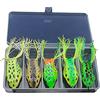 FNAPE Spinning Esca, 5 Pezzi Bionica Esca Swimbait Girevole Coda Topwater Rana Soft Fishing Rana Galleggiante Artificiali per Bass Snakehead Acqua Salata e Dolce (8CM, 13G)