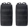 Besttoolifes Molle Utility Belt Pouch 2 pezzi Pack Compact Oxford Nylon Marsupio con rivestimento impermeabile Plus Steel Drain Hole Edc Camping Storage con borsa (nero)