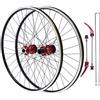 Taozhiyy 27,5 pollici, set per ruota posteriore, ruota anteriore, MTB, bici da corsa, profilo a V, cerchione, colore nero e rosso