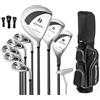 LIFEZEAL Set completo da golf da donna, set da golf con borsa da golf per destrorsi, set di mazze da golf con pilota 1#, Fairway 3#, ibrido 4#, ferro zinco 6-9#, ferro zinco P#, putter (nero)