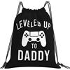 IUBBKI Leveled Up To Daddy Drawstring Bag Zaino portatile unisex, per viaggi sportivi in palestra scolastica
