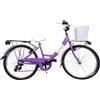Cicli Tessari - bicicletta da bambina bici 24 city bike per anni 9,10,11,12. (viola)