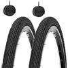 Deestone EBA24NES 2 COPERTONI Neri + 2 Camera d'Aria 24 X 1.75 (44-507) City Bike Bici GRAZIELLA