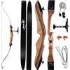 KESHES Freccia ad Arco ricurvo Rimovibile - 62'' Arco da Caccia ricurvo 15-50 Lb Ritiro Peso - Mano Destra Sinistra - Supporto del Braccio Incluso, Strumento di Stringa