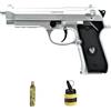 Ecommur. HFC HG 126 argento | Pistola a gas con sfera Airsoft 6 mm + bombola di Green Gas + caricatore 1000 0,12 g. (Potenza: 0,5 joule)