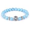 QYAQ Bracciali Naturali Pietra da Donna,Bracciale in Pietra Naturale per Donna Bracciale Elastico Turchese 7 Chakra Bracciale Stella di David Bracciale in Pietra Preziosa Regalo Boho per Coppie Fidan