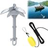 ACXIN Ancora zincata, 0,7 kg, set di ancoraggio pieghevole con guinzaglio da 10 m, ancora, portatile, per barca, gonfiabile, SUP, kayak, canoa (argento)