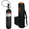 TUXING 4500psi in Fibra di Carbonio Serbatoio d'Aria 3L con Borsa di Trasporto, PCP Paintball Sistema di Aria compressa con valvola regolatore Gauge per Fucili ad Aria PCP