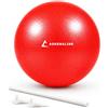 Adrenaline Palla Pilates in PVC Ø 25 cm, Rossa, per Yoga, Equilibrio, Postura e Riabilitazione, con Cannuccia e 2 Tappini, 1 pz