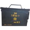 EXPO ARMY AMERICAN STORE Cassetta Porta Munizioni 250 Colpi, Militaria - Scatola Metallo 9x18x29 CM a Tenuta Stagna per Cartucce da Caccia in Stile Militare, Accessori Tattici da combattimento - Baule in Ferro