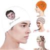 Junjie Cuffia da nuoto per adulti personalizzabile,Cuffia da nuoto personalizzata con foto,Tappi da bagno in silicone impermeabili per spiaggia, piscina per donna, uomo