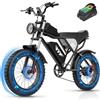 YVY C20 Lite Bici Elettrica, Autonomia 120 km, Batteria Rimovibile 48V 15,6Ah, Motore 80 Nm, Bicicletta Elettrica Uomo 7 Velocità, Ebike Doppia Sospensione, Doppio Disco, Schermo LCD