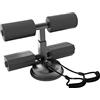 rockible Sit Up Bar Floor, Attrezzatura Portatile per Esercizi Sit Up con Forte Ventosa E Supporto Regolabile per I Piedi, Dispositivo di Assistenza Addominale, Nero con Corda