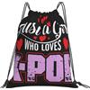 690 K-Pop Sacca Zaino, Zaino Scuola Personalizzato Sacco Sportive Fashion Sacca Ginnastica per Festival Vacanze Donna 42X36Cm