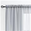 MYSTIC-HOME Tende Trasparenti da 63 Pollici di Lunghezza, Tende in Voile con Tasca per Asta, Pannelli per Tende Semi pieghettati per finestre, Set di 2, 52x 63, Grigio Argento