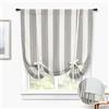 DriftAway Chris - Tende oscuranti a doppio strato in lino, isolate termicamente, completamente foderate, a righe, a palloncino, per finestra del bagno, con tasca per asta regolabile, 114 x 160 cm
