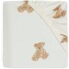 Jollein 511-507-66095 - Lenzuolo con angoli orsacchiotto, 60 x 120 cm, colore: Bianco