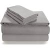 Tribeca Living Oslo 141,7 Gram Flanella Stampato Extra Deep Pocket Sheet Set, Silver Grey, Queen Sheet Set