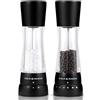 Cole & Mason Derwent - Macina sale e pepe, impostazioni di macinazione regolabili, Gourmet Precision+, nero opaco/acrilico, 190 mm, set regalo, include 2 macinini sale e pepe
