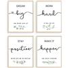 Howwii Stampe artistiche da parete motivazionali per ufficio, senza cornice, per camera da letto, soggiorno, ufficio, aula, set da 4, 20,3 x 25,4 cm