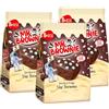 CAIYA 3X Brownie Brownies Tortine al Cioccolato Belga con Decorazioni Stelle di Zucchero 200g