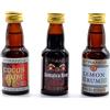 AlcoFermBrew Cocos Rum + Rum Giamaicano + Rum al Limone 3x25ml - Aromi Senza Alcol per Liquori e Cocktail Fatti in Casa