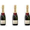 MENDOSA 3X Moët & Chandon Brut Imperial, Champagne AOC, Set da 3 Bottiglie, 375ml Ciascuna