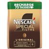NESCAFE SPECIAL FILTRO L'ORIGINALE - Caffè solubile istantaneo, intensità 6, grani arabici e robusti, confezione 100% riciclabile, ricarica da 150 g