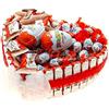 BIGIEMME Dolce Cuore Torta fai da te con cioccolato barrette e ovetti idea regalo compleanno San Valentino festa degli innamorati sorpresa fidanzati bambini creazione sweetheart da assemblare