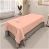 Surwin Lenzuola per Lettino Massaggio con Foro, Lenzuolo con Buco per Lettino da Massaggio Morbido in Microfibra Lavabile per Professionale, Fisioterapia, Estetista (140x240cm,Rosa)
