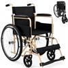 Mobiclinic®, Sedia a rotelle pieghevole, Denver, Marchio europeo, Seduta 46 cm, Freno manuale, Schienale rimovibile, Poggiapiedi, Robusta, Carrozzina, Leggero, Acciaio, Crema e Nero