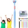 Gienslru Sensory Joy Spazzolino da denti a 3 lati, spazzolino da denti morbidi a tre lati, setole morbide a forma di V, pulisce ogni dente per coprire completamente lo spazzolino (blu (bambino)