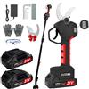 NUZEKY Forbice Potatura a Batteria 50mm con Asta di Estensione: Cesoie Potatura Elettriche Professionali Con 2 21V/2000 mAh Batteria - Forbice Elettrica per Potatura con LCD Display,Olives