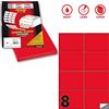 MarkIn Etichetta adesiva C/512 rosso fluo 100fg A4 105x74mm (8et/fg) Markin
