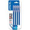 Pilot Kleer - Penne a sfera cancellabili, inchiostro blu, confezione da 4