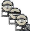 vhbw 3x Cassetta nastro compatibile con Epson LabelWorks LW-1000P, LW-600P, LW-500, LW-400, LW-300 etichettatrice 8m x 6 mm nero su bianco