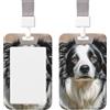 TOXOCMDKLE Porta badge scorrevole in plastica verticale per ufficio Border Collie porta badge porta carte di credito per porta carte d'identità di lavoro per patenti di guida infermiere pass