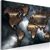 murando - Lavagna Di Sughero per Puntine - Mappa Mondo 120x80 cm 1 Pezzo - Bacheca Sughero da Parete & Quadro su tela in un Uno - Grande Decorativo per Parete per le Note - Terra k-A-0501-p-a