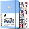 Clever Fox Planner 2a edizione - Pianificatore settimanale e mensile per obiettivi colorati, gestione del tempo e della produttività, senza data, A5 (pervinca)