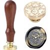 Ychostamp Timbro per Sigillo di Cera Orologio Romano, Timbro per Sigillo di Cera Vintage, Design Intricato con Ingranaggi Meccanici e Quadrante con Numeri Romani, Sigillo Antico per Meccanismo