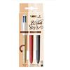 BIC - 1 confezione da 1 penna a 4 colori classici con corpo effetto legno + 2 corpi effetto legno - Decorazioni WOOD - Punta media: 1 mm
