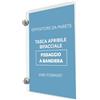 3DScube Tasca in plexiglass da parete apribile con fissaggio a bandiera, porta avvisi e depliant, espsitore bifacciale, disponibile in vari formati A6, A5, A4