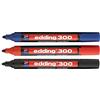EDDING 300 pennarelli permanenti con punta a bullet (3 confezioni) Nero, Blu, Rosso = 1 di ogni