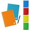Blasetti One Color- 2 quaderni con spirale A4 con copertina in plastica. 80 fogli in carta da 80gr, fogli con microperforazione e fori per archiviazione. Quadretti 5M